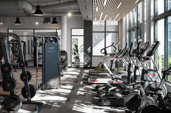 Fitness center with separate yoga room